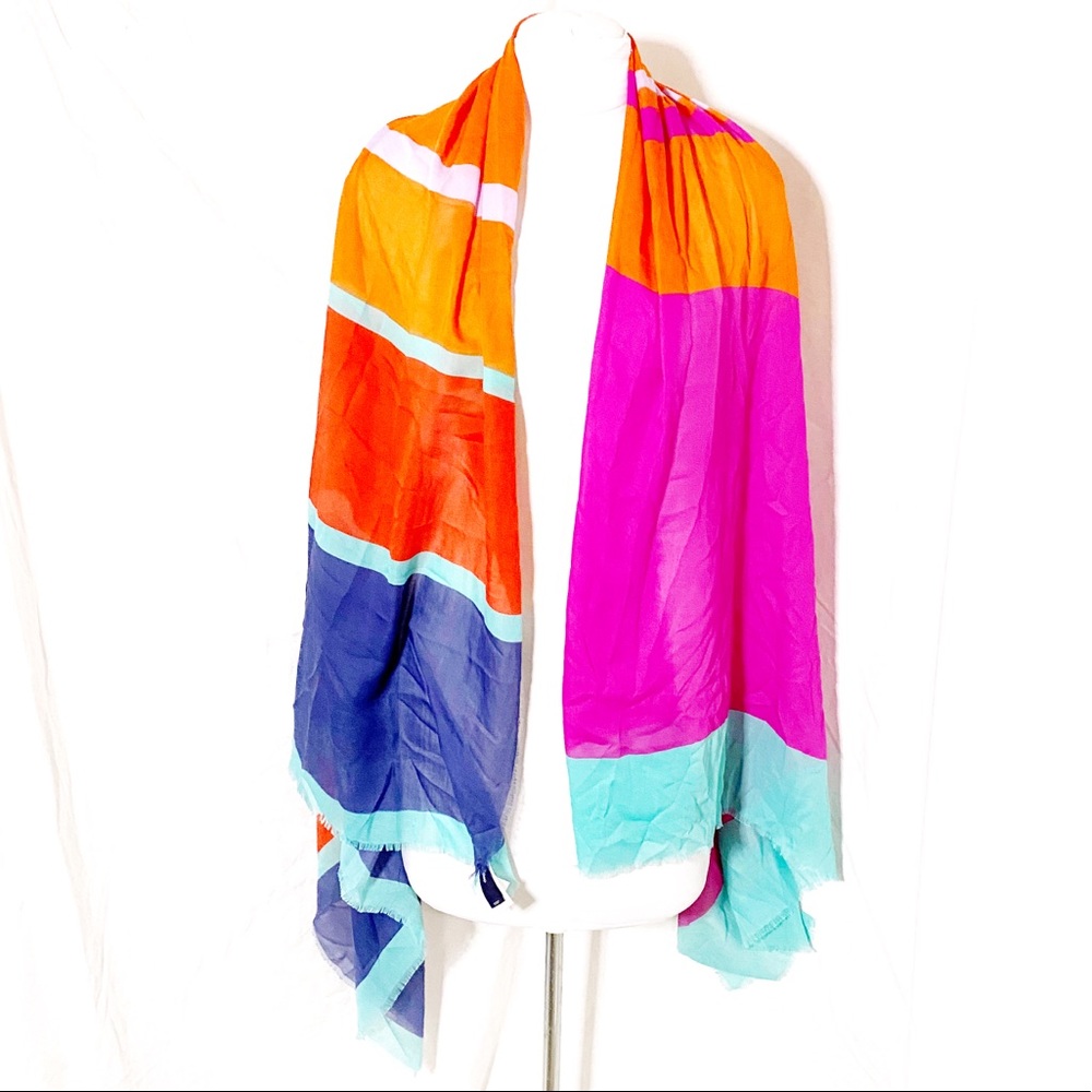 Gap Color Block Frayed Edge Scarf - image 2